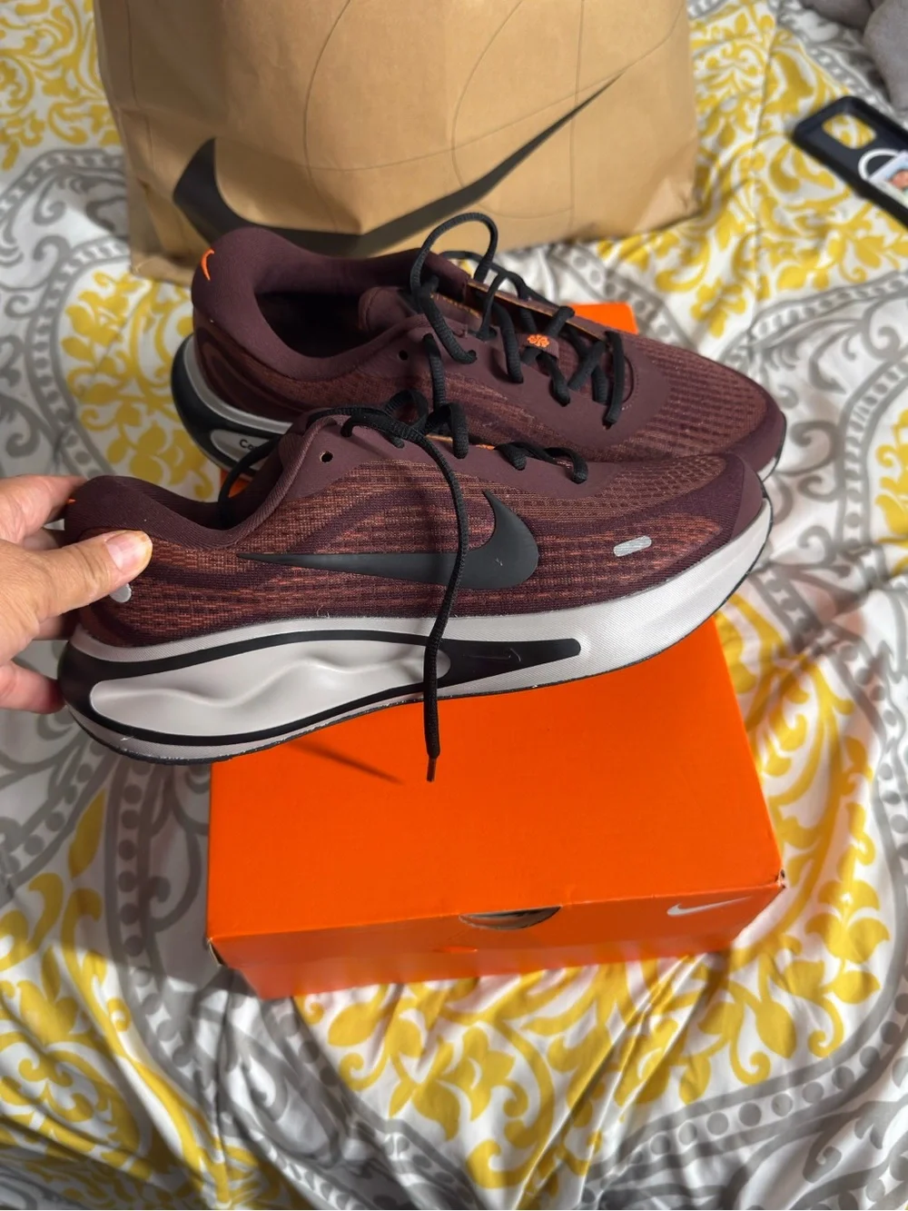 Nike Men’s Maroon and Black Running Sneakers